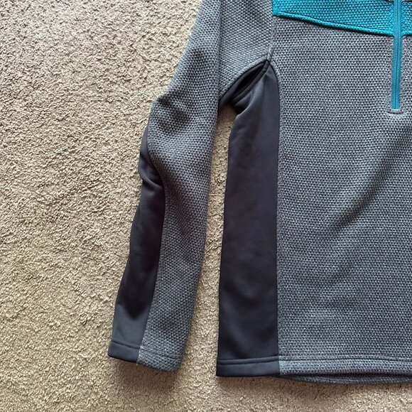 Spyder Sweater Mens Small 1/4 Zip Mock Neck Fleece Grey Long Sleeve - Picture 5 of 11